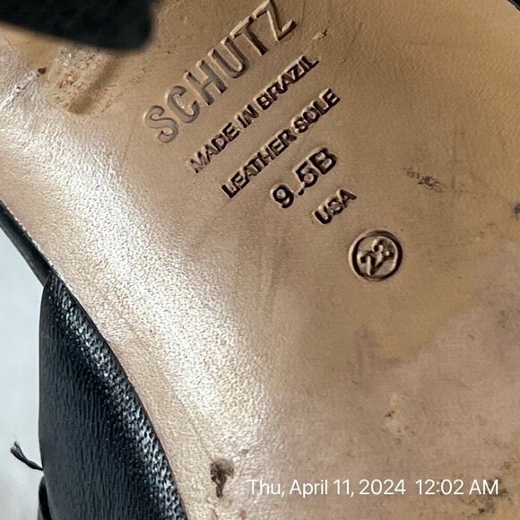 Shutz Lizah Leather Slip On Heel Mule Sandals Black Size 9.5 - Picture 12 of 12